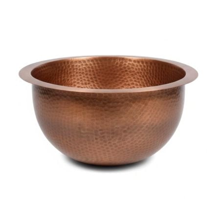 Handcrafted Hammered Copper Bathroom Sink Indian Artisan Basin